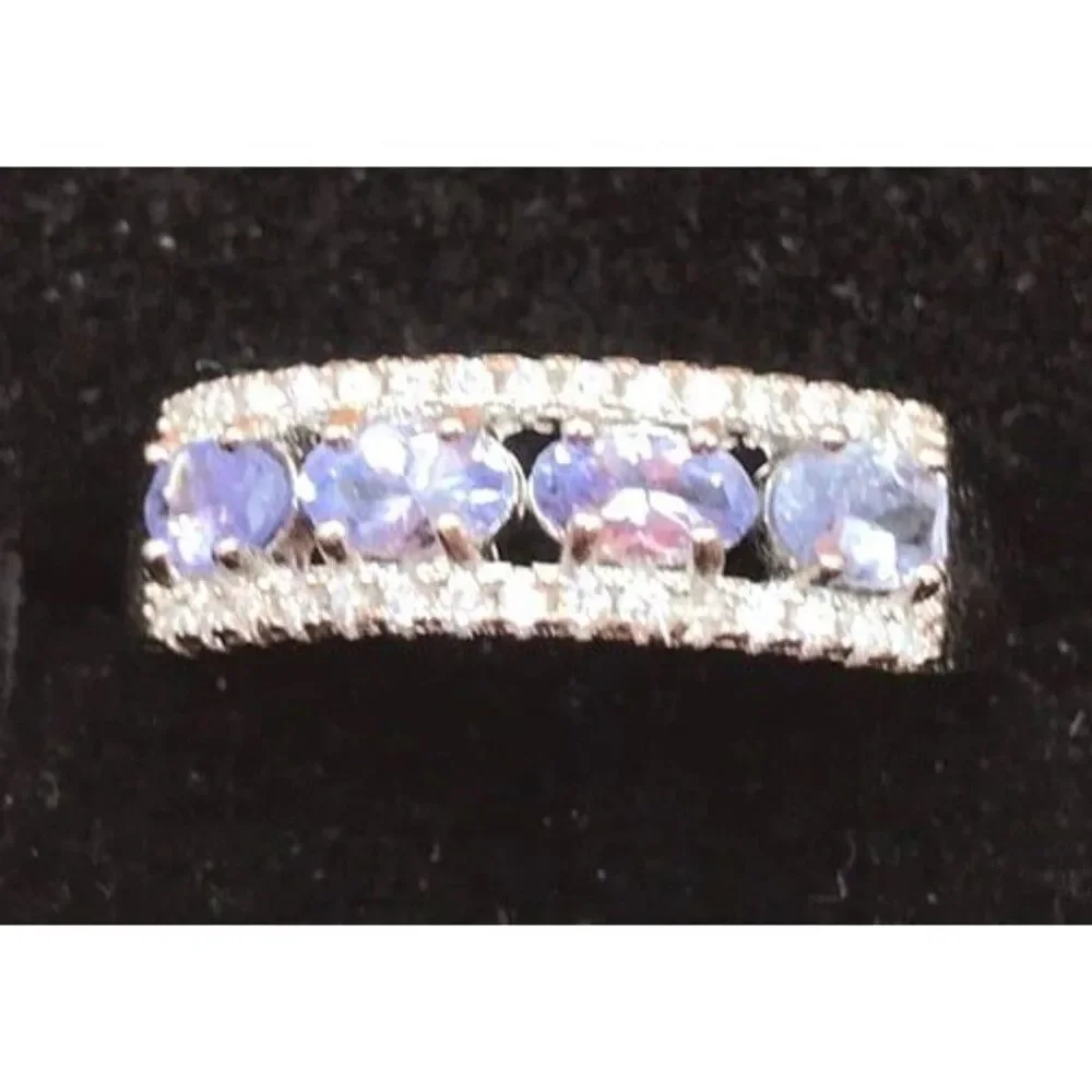 Gorgeous Genuine Tanzanite Band Ring - Adjustable